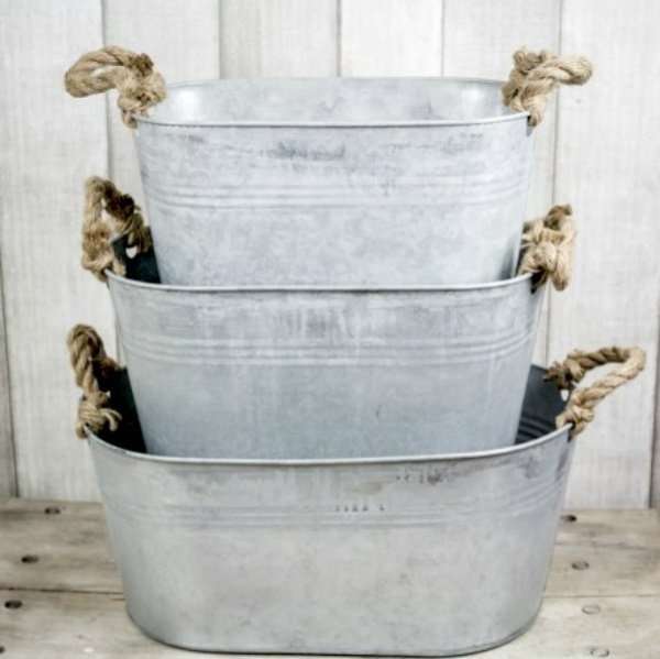 Pack de 3 Baldes Metalicos
