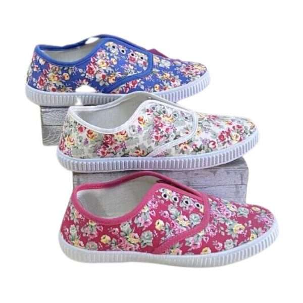 Zapatillas loneta flores