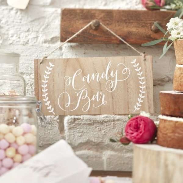 Cartel madera Candy Bar
