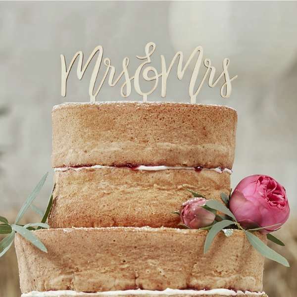 Mrs & Mrs cake topper
