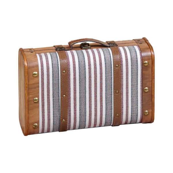 Maleta vintage rayas rojas