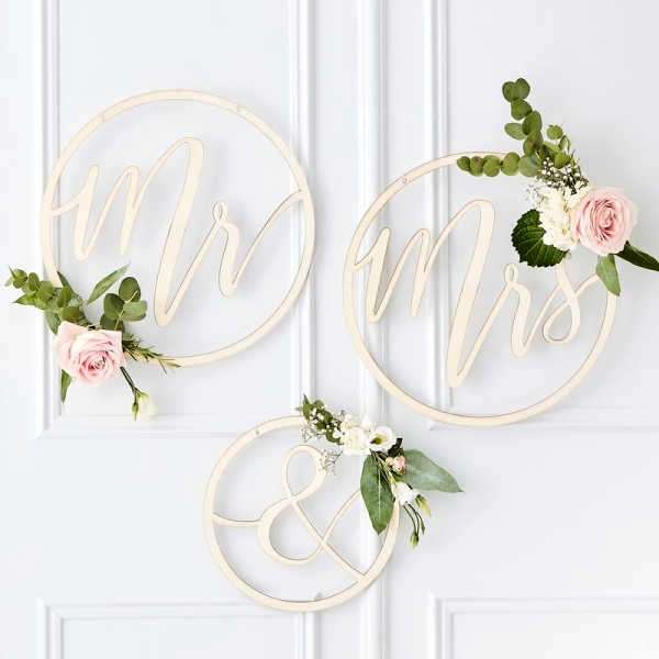 Atrapa sueños boho Mr-Mrs de madera