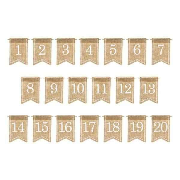 Numeros para mesa yute 20 uds.