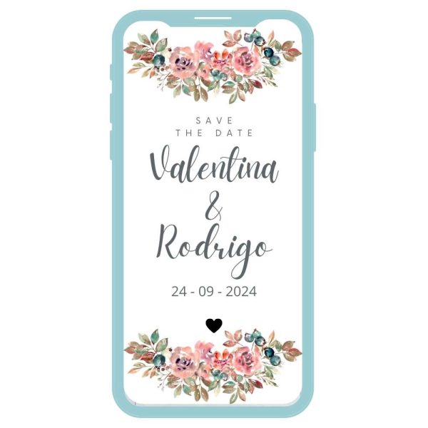 Save the date digital personalizado Valentina