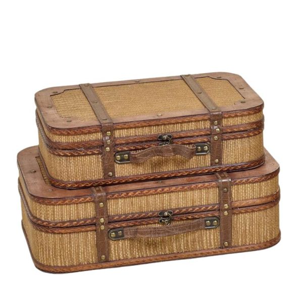 Maletas vintage Madera y paja