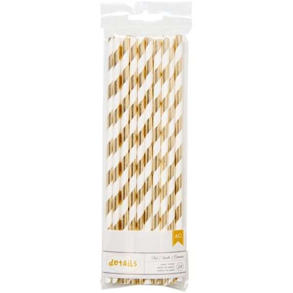 Pajitas de papel dorado