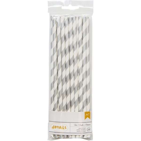 Pajitas de papel plata