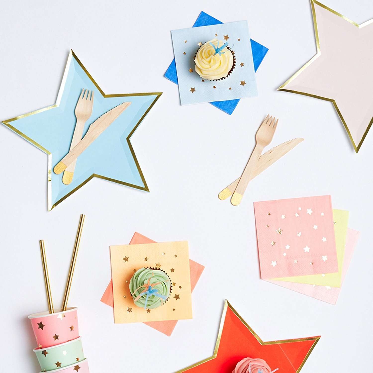 Platos Estrellas Neon 4 Platos Estrellas Neon