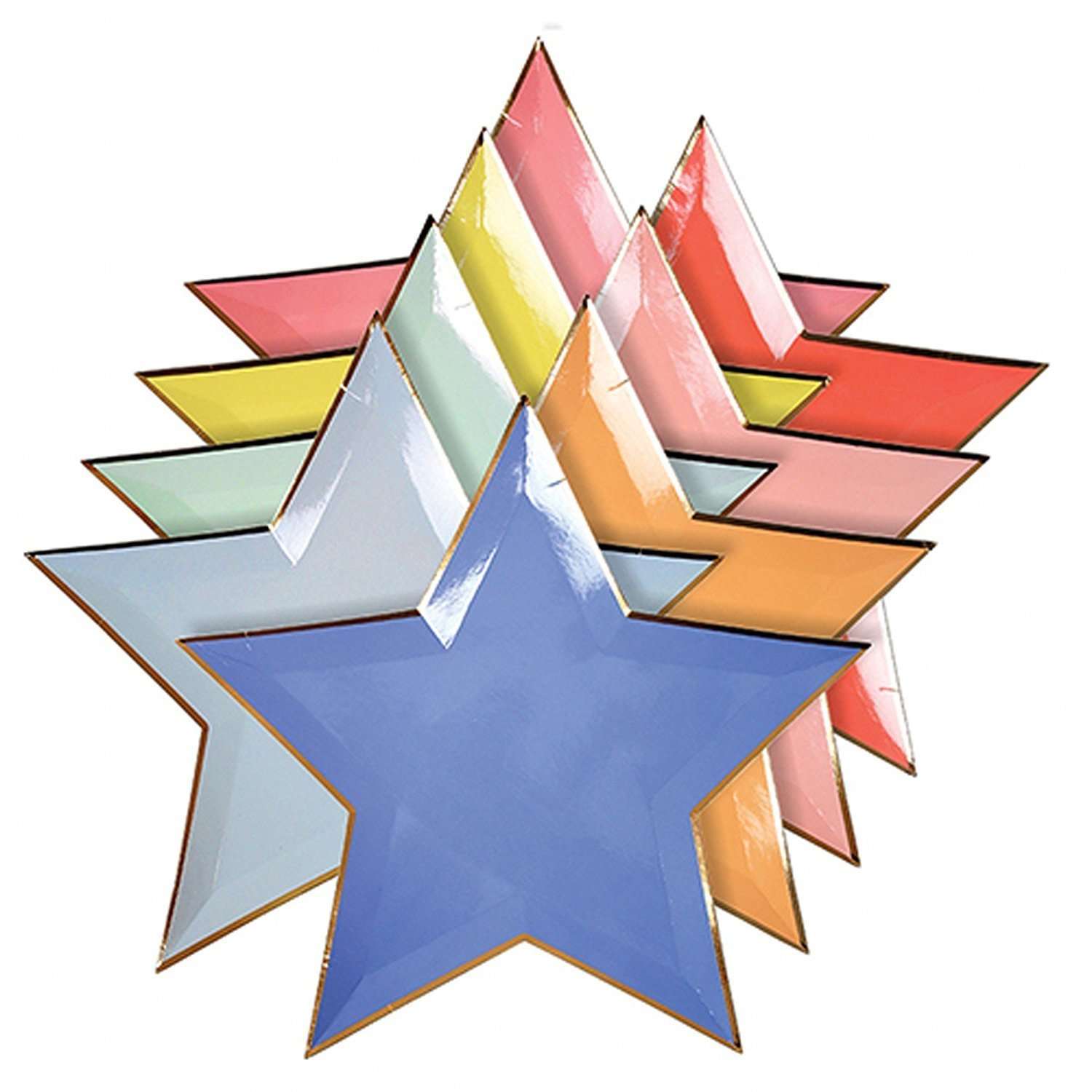 Platos Estrellas Neon 8 Platos Estrellas Neon